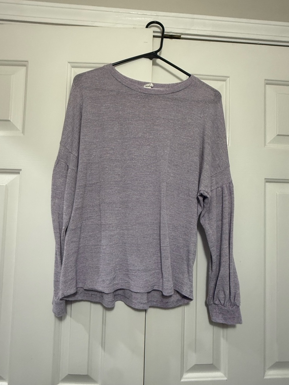 Purple & Gray Knit Top/ Work Blouse
